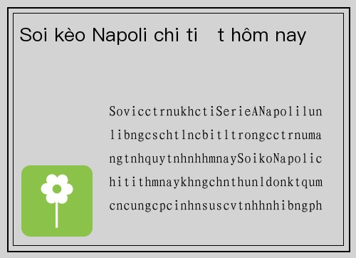 Soi kèo Napoli chi tiết hôm nay 