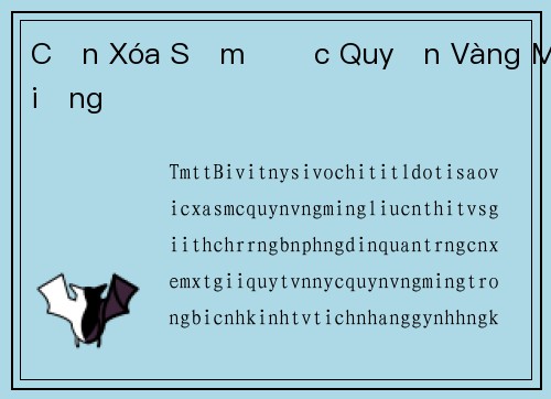 Cần Xóa Sớm Độc Quyền Vàng Miếng