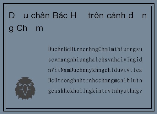 Dấu chân Bác Hồ trên cánh đồng Chằm
